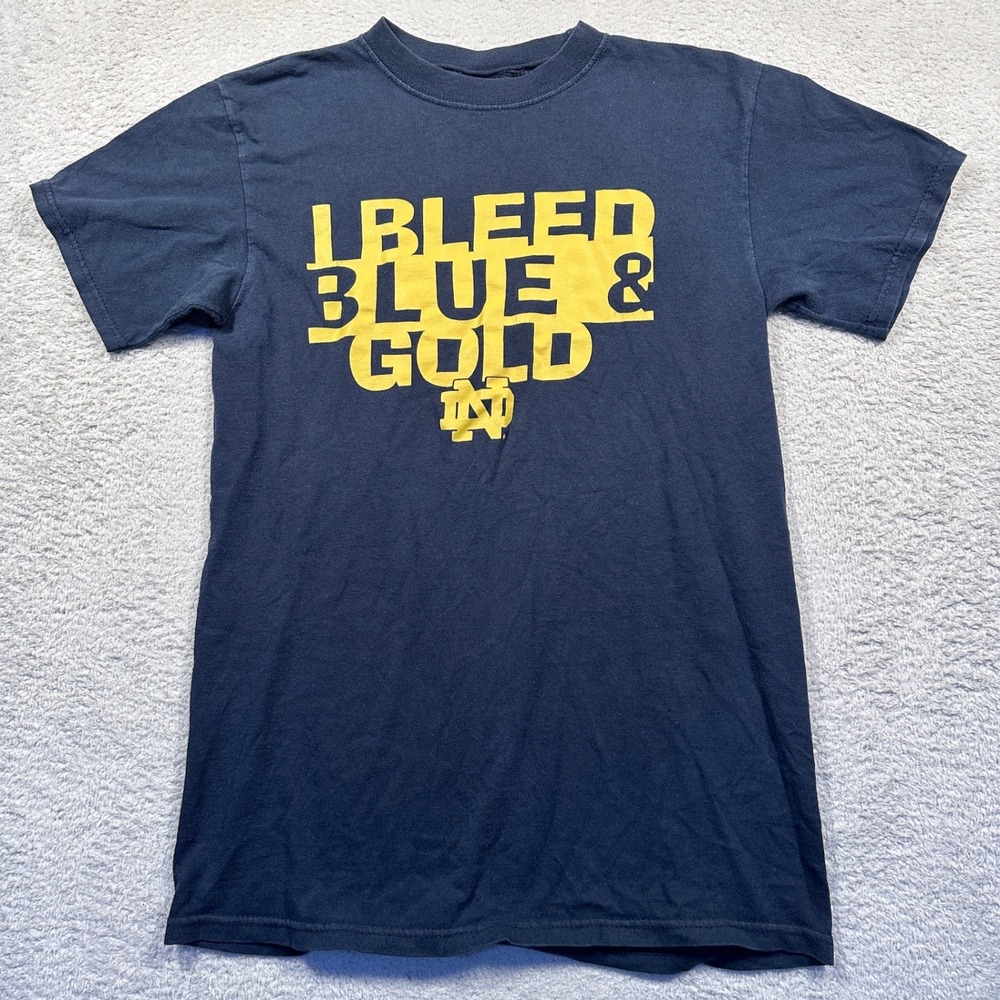 Champion Notre Dame Fighting Irish I Bleed Blue & Gold T-Shirt Mens S